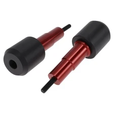 Sliding Motorcycle Frame Guard 2.28"x6.1" 2pcs Bolts 2pcs Red Nuts 2 Set
