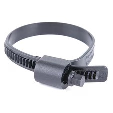 Zoro Select Pwd-13-75-Sc-Pa12-Bk Worm Gear Hose Clamp, Plastic, Hex, Pk10,
