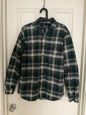 Carhartt Rugged Flex Midweight Flannel Fleece Lined Long Sleeve Shirt Mens Small