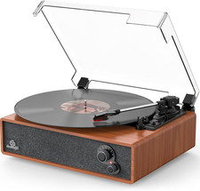 Record Player Built-In Stereo Speakers Vintage Turntable for Vinyl Records LP Ph