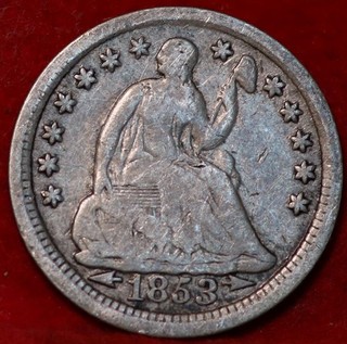 1853 Philadelphia Mint Silver Seated Liberty Half Dime