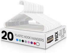 Plastic Hangers 20 Pack - Space Saving Clothes Hanger - Durable  Strong Closet