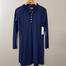 NWT Lilly Pulitzer Luxletic Hutton Polo Dress & Shorts Navy Womens L UPF 50