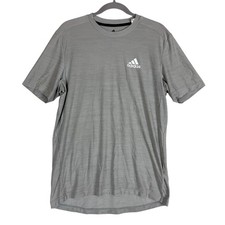 Adidas Shirt Mens Small Gray AEROREADY Primegreen Short Sleeve Tee Running