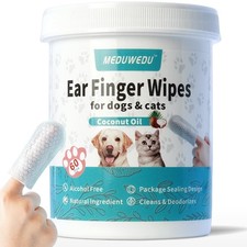 Ear Cleaner Finger Wipes 60 Counts, Dog Ear Cleaner, Grooming Kit Care for Dogs