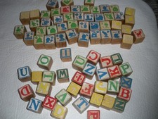 VINTAGE Lot Sesame Street Wood Children Blocks and Others