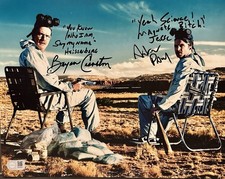 RARE Bryan Cranston & Aaron Paul Signed 11x14 W/ Names & Quotes Authentic SWAU
