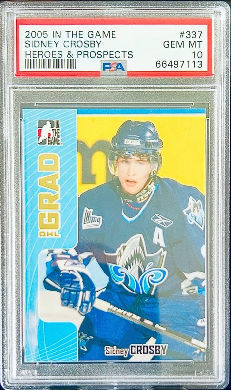 Sidney Crosby 2005 RC In The Game ROOKIE Heroes Prospects #337 PSA 10 Gem Mint