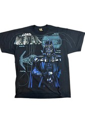 90s Darth Vader Death Star AOP All Over Print Black T-Shirt XL