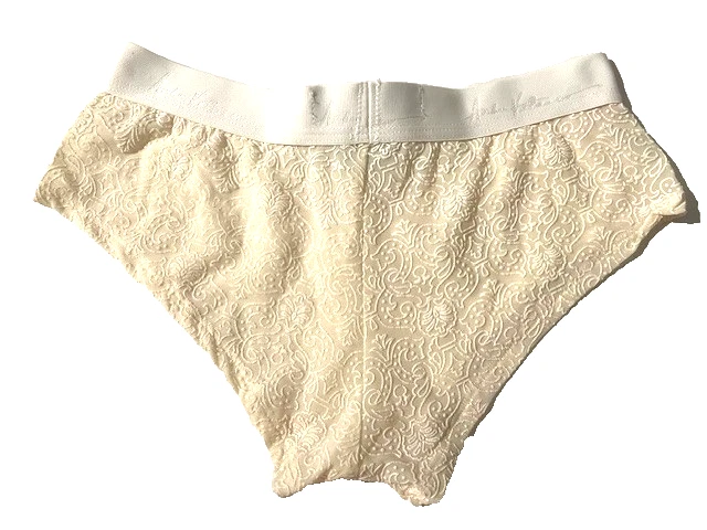 Nuevo ANDREW VELASCO Para Hombres Crema Encaje Malla Cheeky Panty Calzoncillo Talla M Ropa Interior Foto 2 de 4