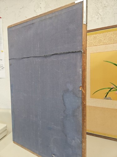 Vintage asiatische Stickerei Blumen 4 Panel Wandbehang Trennwand. MC1 - Bild 9 von 15