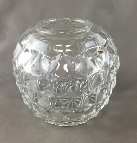 Vintage Fostoria American Cubist #2056 Heavy Glass Rose Bowl 5" Diameter