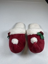Pottery Barn Mr Claus Slippers Size Medium Women 8-9 Men 6-7 NEW Santa Claus