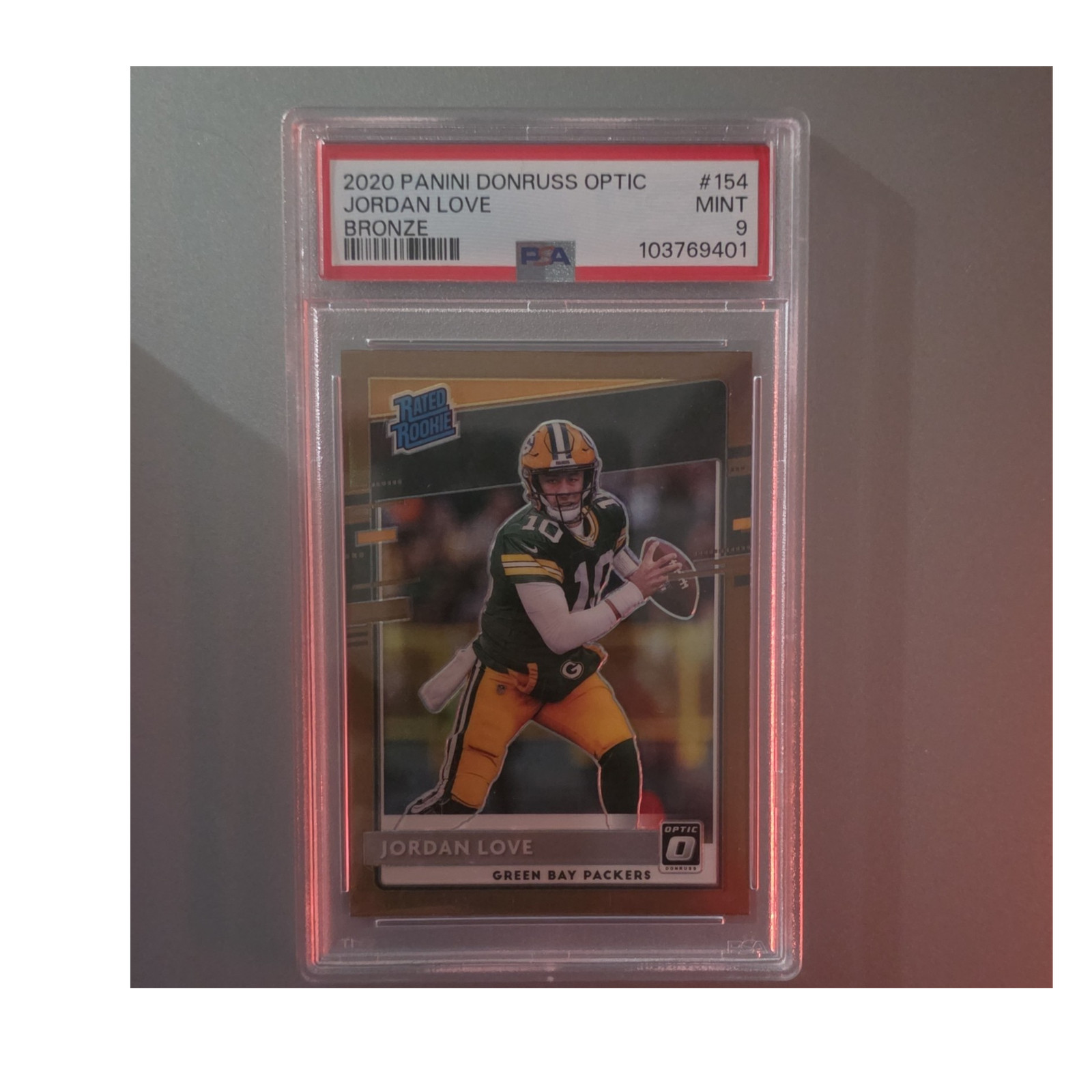 2020 Panini Donruss Optic Rated Rookies Jordan Love #154 Bronze Prizm PSA 9