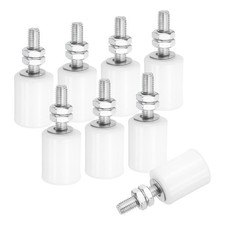 uxcell 8Pcs Slide Gate Guide Roller, 1-5/8" Nylon Rollers Support White