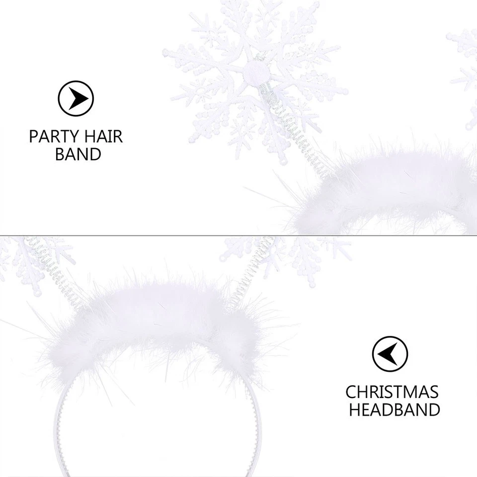 8PCS Decorative Xmas Snowflake Hair Hoops Snowflake Headbands - Image 2 of 4