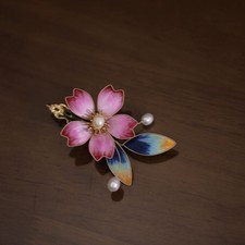 Velvet Flower Hair Clip Vintage Hanfu Hairpin Chinese Style Headpiece