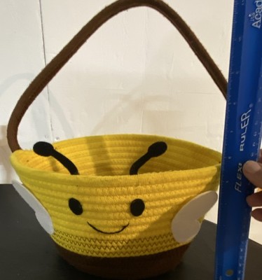 Spritz Circular Rope Decorative Easter Bee Basket 9x9x6 in