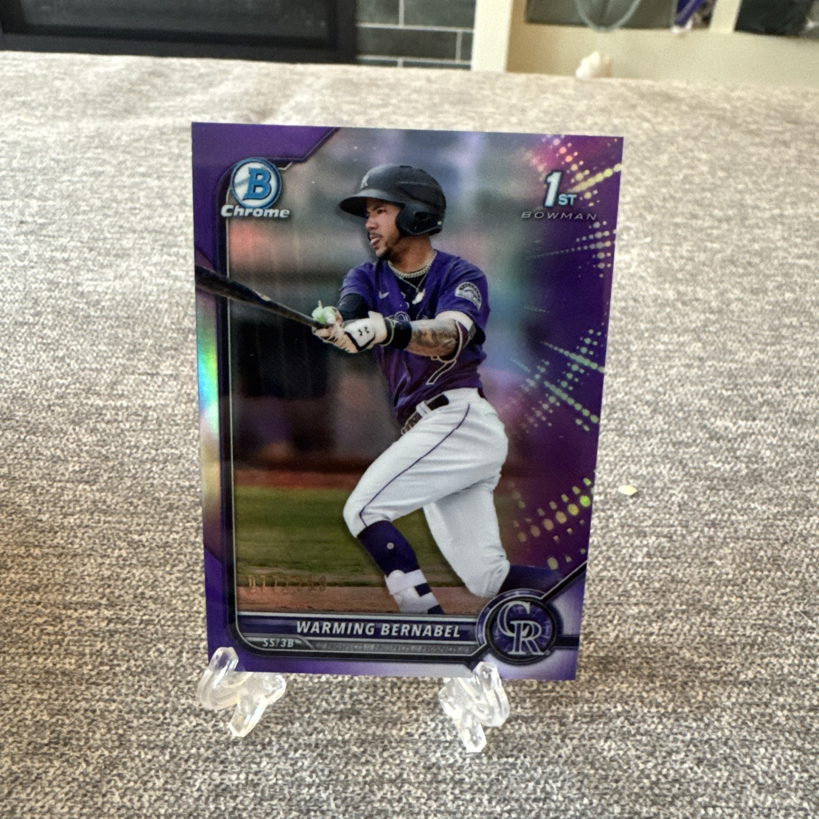 2022 Bowman - Chrome Prospects Purple Refractor /250 #BCP-46 Warming Bernabel