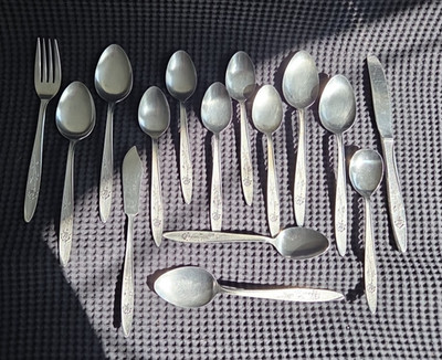 Vintage Discontinued Stanley Robert's Florentine Rose Stainless 15 Pcs