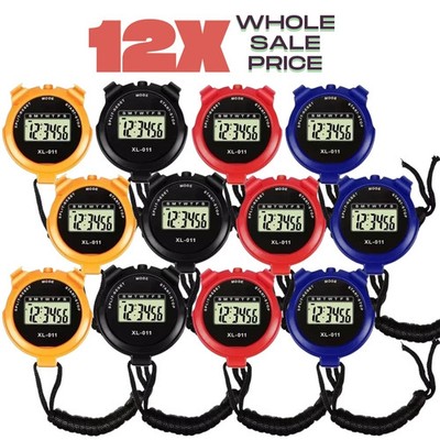 Wasserdichte digitale Hand-Sport-Stoppuhr Stoppuhr Timer Alarmzähler UK
