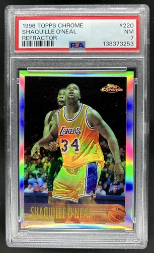 1996-97 Topps Chrome Shaquille O'neal Refractor #220 PSA 7 Lakers