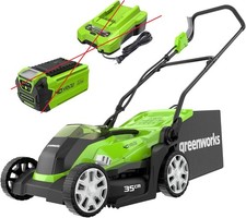 GreenWorks GWG40LM35K2 Akku-Rasenm&auml;her ohne Akku und Ladeger&auml;t