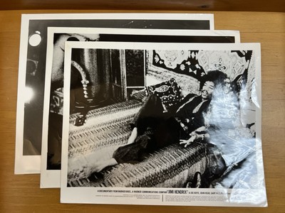 Jimi Hendrix Documentary Movie Lobby Cards Promotion Stills Lot Of 3 with Issues