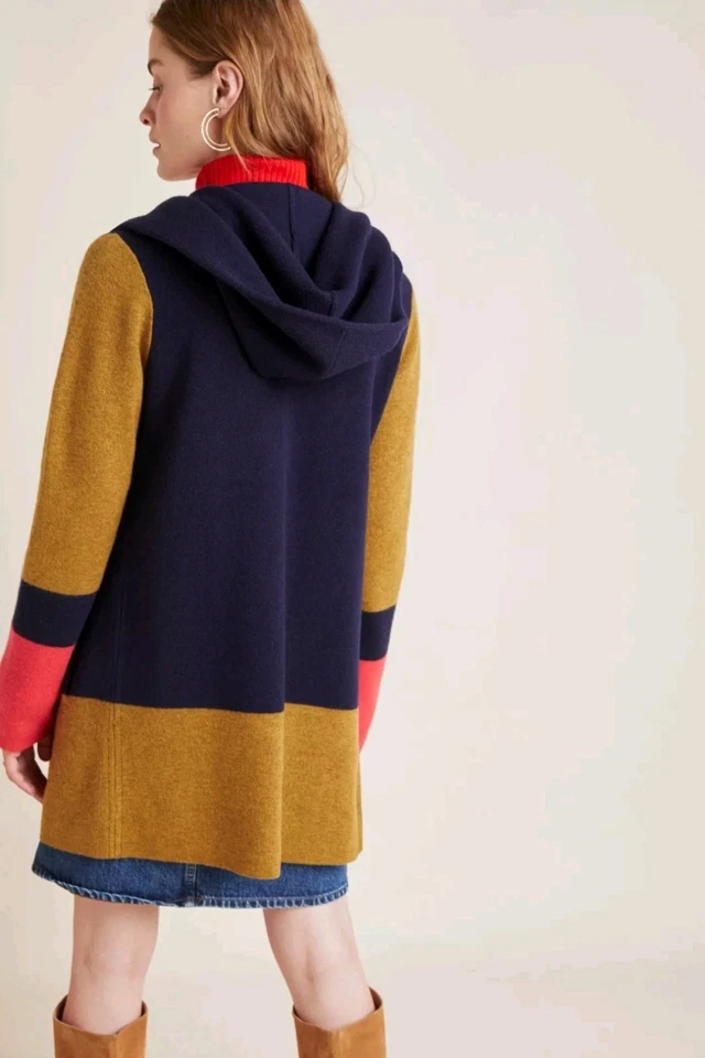 Casaco suéter Anthropologie Field Flower Valerie lã colorblocked, tamanho médio - Imagem 2 de 4