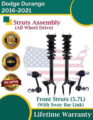 Front Struts & Sway Bar For 2016-2021 Dodge Durango 5.7L 4X4 Lifetime Warranty