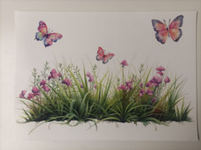 Fensterbild Blumenwiese Fensterbilder Fenstersticker Blumen Sommer Schmetterling