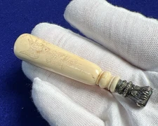 Antique Ivorine Wax Seal Stamp Knob Style Handle 1800s Era