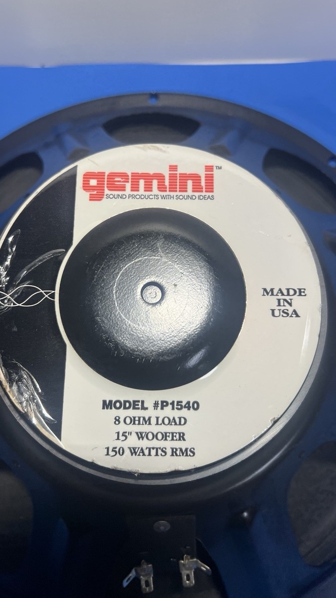 Gemini P1540 15” Woofer Speaker 8 Ohm 150W RMS – Tested – Sounds