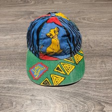 Vintage 90s The Lion King Disney AOP SIMBA Colorful Kids Child Size Hat Cap RARE