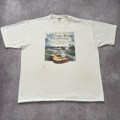 Vintage 2001 Gamble Rogers Folk Festival Shirt Mens 2XL St Augustine Florida