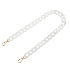 24 Inch Acrylic Chain Purse Strap Replacement Luxury Handbag Strap, Light White