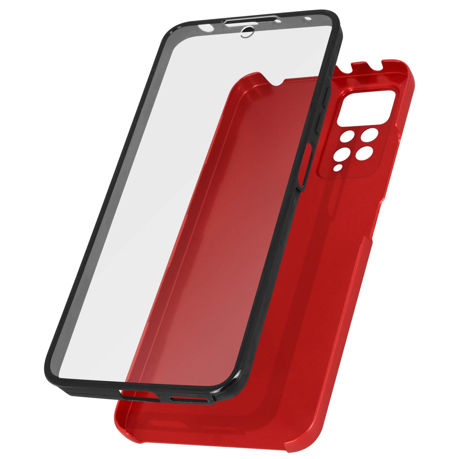 Coque Redmi Note 11 Pro 5G coque intégrale double face premium avec finitions rouge mat