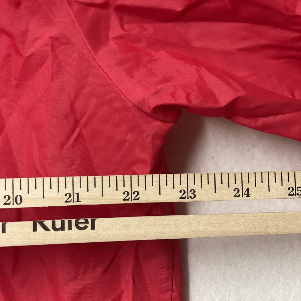 Chaqueta cortavientos Kawasaki Racing vintage años 80 90 EE. UU. Roja XL parche capucha oculta Foto 4 de 4