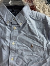 Polo Ralph Lauren Boys Oxford Shirt Blue Size L 14-16 Short Sleeve NWT