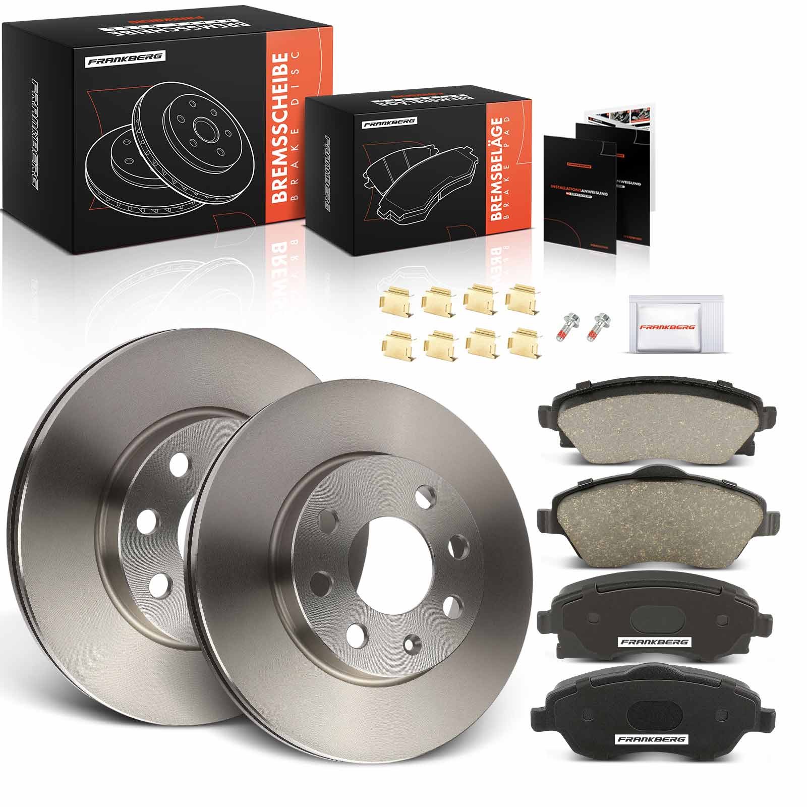 Frankberg 2x Brake Disc & Brake Pad 240mm for Vauxhall Corsa II 2000-2006 Front