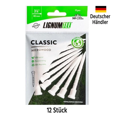 Golf Tee Lignum 82mm Microwood 12er Pack Weiß - Holz Kunststoff Höhe einstellbar - Bild 1 von 4