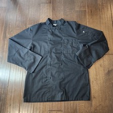 Chef Works Chef Coat Jacket Black Medium Double Breasted Restaurant