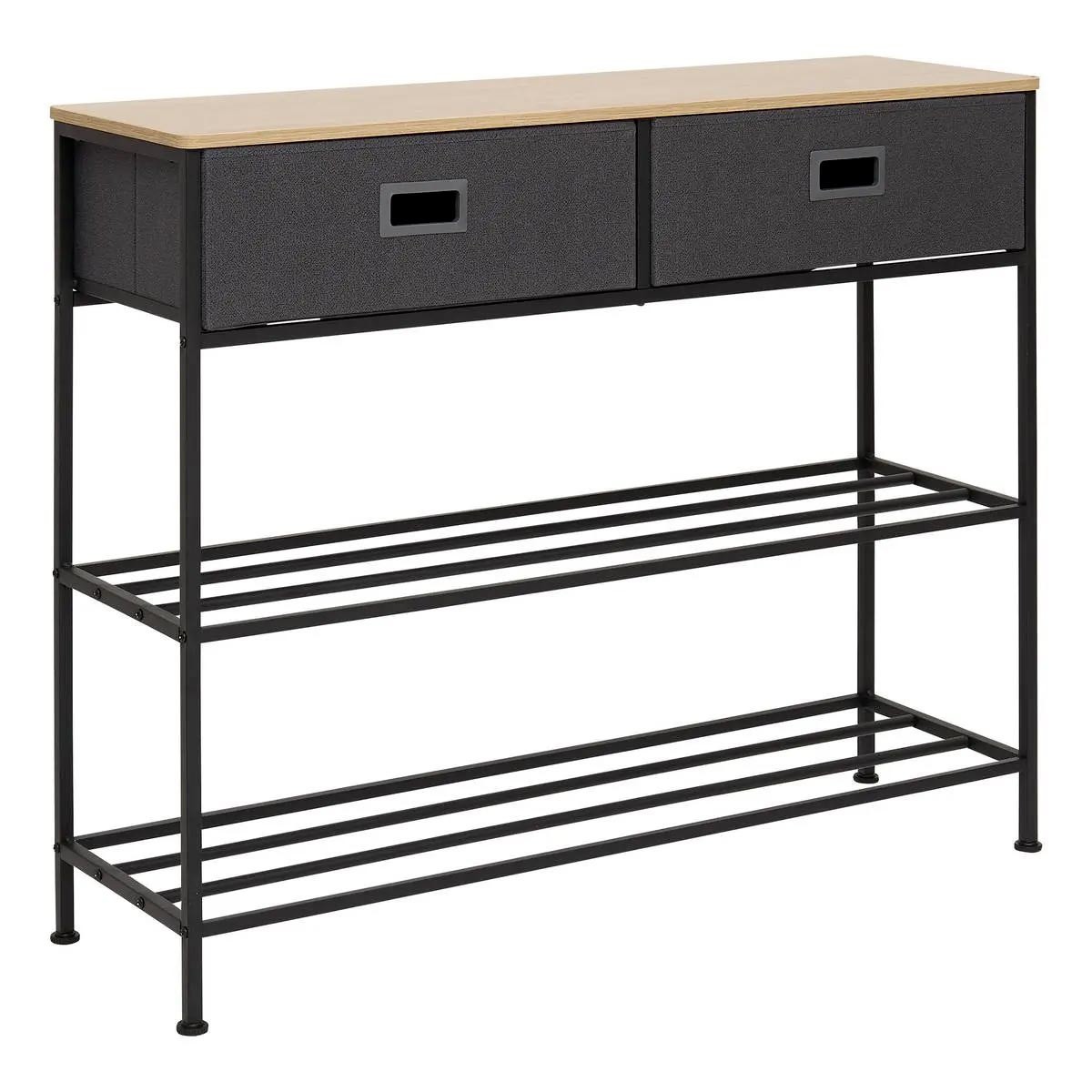 Console 2 tiroirs Tissa 100cm gris foncé pour entrée moderne
