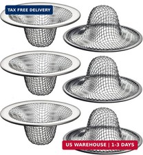 6 Pack - 2.125" Top / 1" Basket- Mesh Sink Drain Strainer Hair Catcher for Bathr