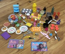 Lot of Barbie  Other Fashion Doll Kitchen Food Accessories  More. Some Vintage