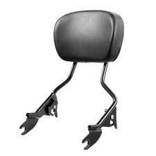 16in Easy-Install Detachable Motorcycle Backrest Black Ergonomic