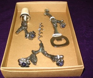 Bombay Amethyst Floral Wine Bar Set, 3 pcs