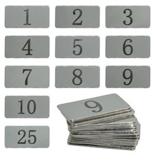 Rectangle Metal Numbered Tags Stainless Steel Number Tag Key Tags with No Hol...