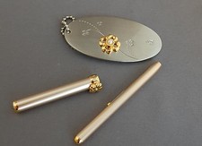 ESTATE MIKIMOTO PEARL MIRROR KEY CHAIN AND MAKE UP BRUSH SET