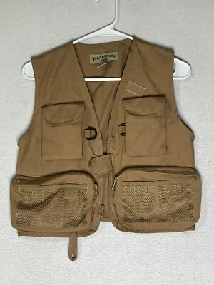 Wilderness Pro Cargo Pocket Vest Fishing Hunting Outdoor Men's Size 10